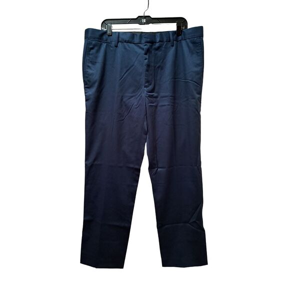 Lands' End Dress Pants Men’s 38x29 Navy Blue Straight Slim Fit Stretch - Picture 1 of 4